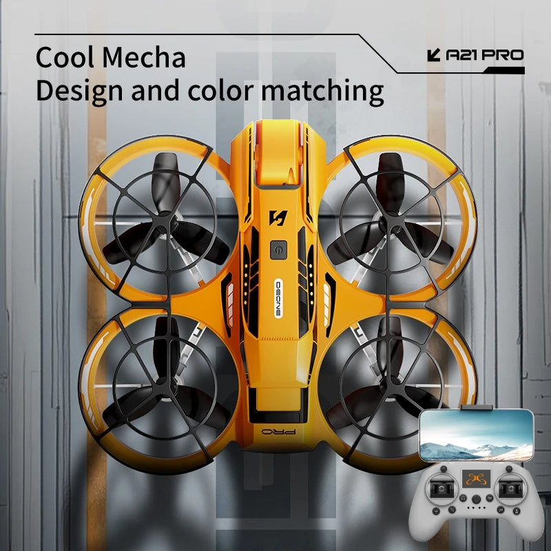 A21 PRO Drone - Mecha Style, 4K Camera, Brushless Motor, Integrated FPV Remote Control, Full Protection, Intelligent WiFi Aerial