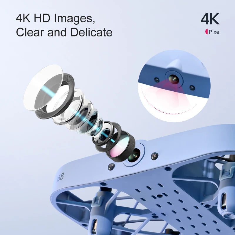 D041 - H107 Mini Drone Pocket - Caméra 4K/8K HD WiFi Télécommande Quadcopter Débutant Cadeau Enfant
