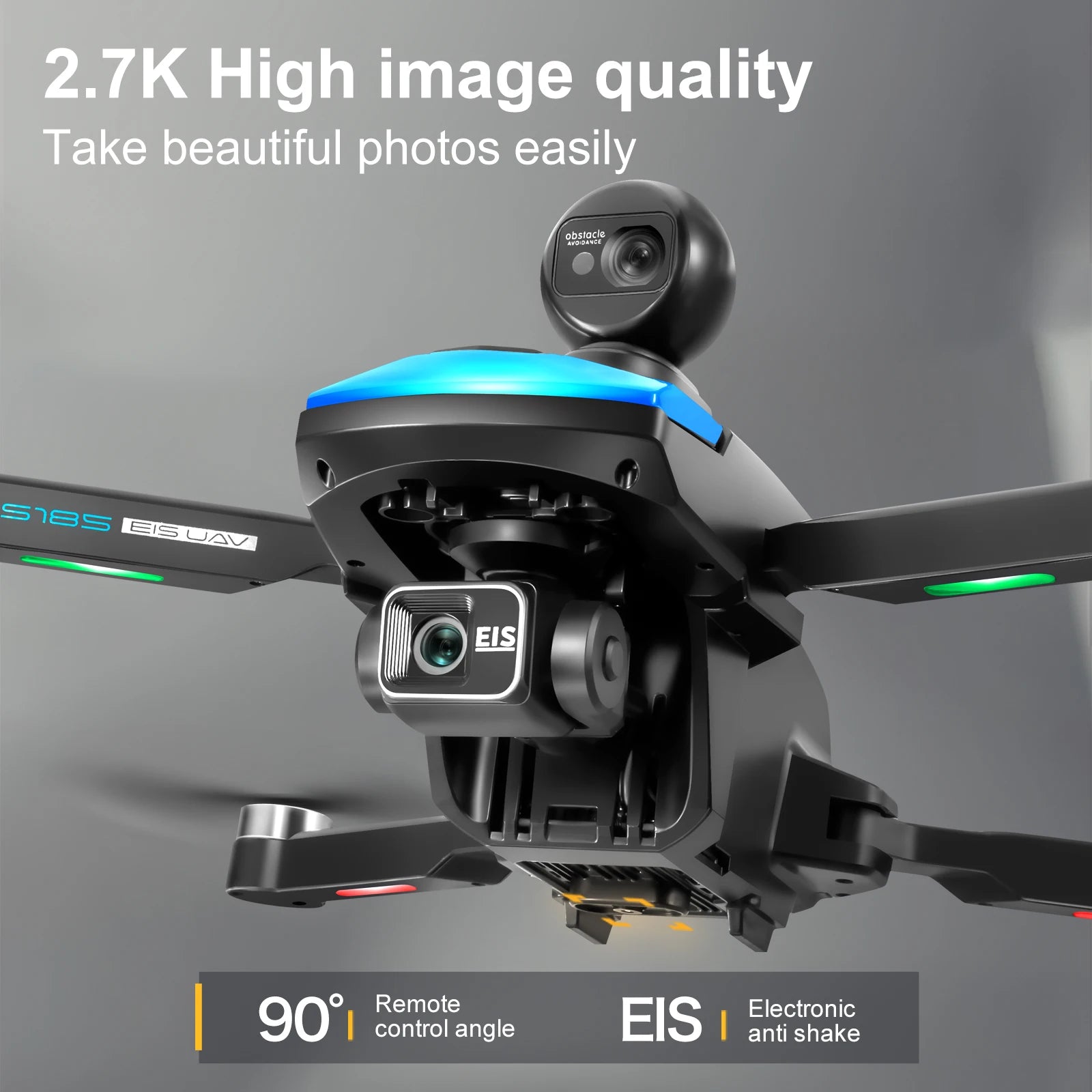 Drone S185 - GPS 8K Professionnel Double Caméra 2.7K Nacelle 3 Axes Brushless Évitement Obstacles 360° Écran Tactile 5.5" 5KM