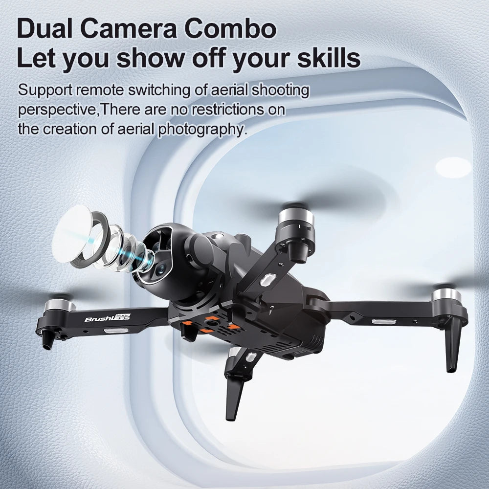 Drone M7 - 8K Brushless Écran 4.3" 5G HD Double Caméra EIS Positionnement Optique Photographie Aérienne Quadricoptère RC
