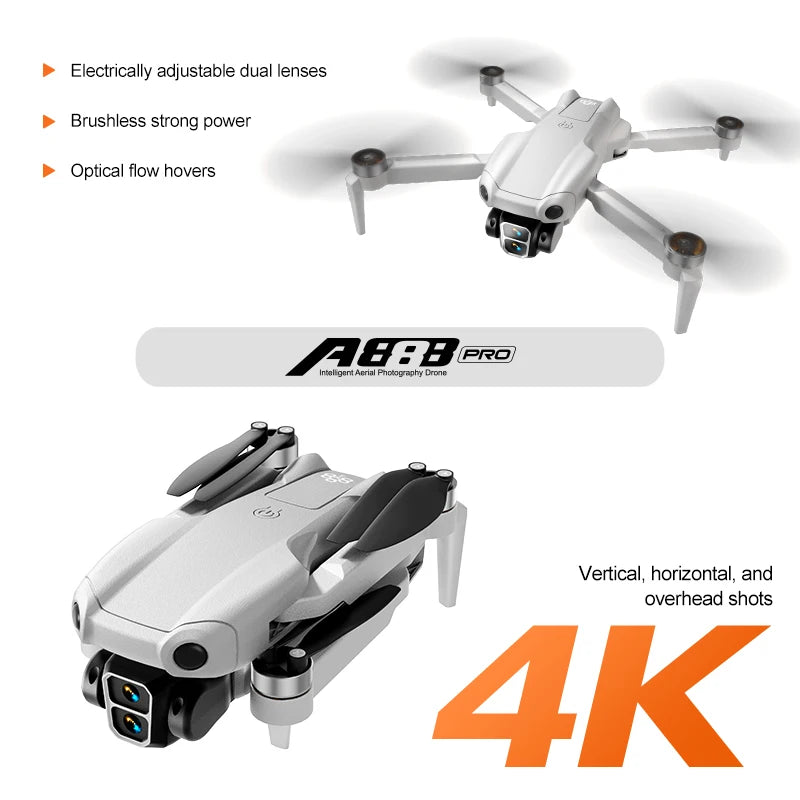 A888 PRO Drone - GPS 4K Camera Brushless Optical Positioning 360° Adjustable Camera RC Aerial Photography
