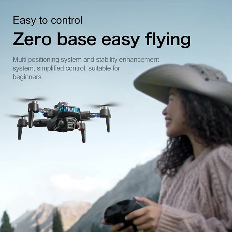 D040 - Drone XT555 - GPS Double Caméra 4K/8K HD Brushless WiFi 5G FPV Pliable Écran Intégré Évitement Obstacles RC Quadcopter