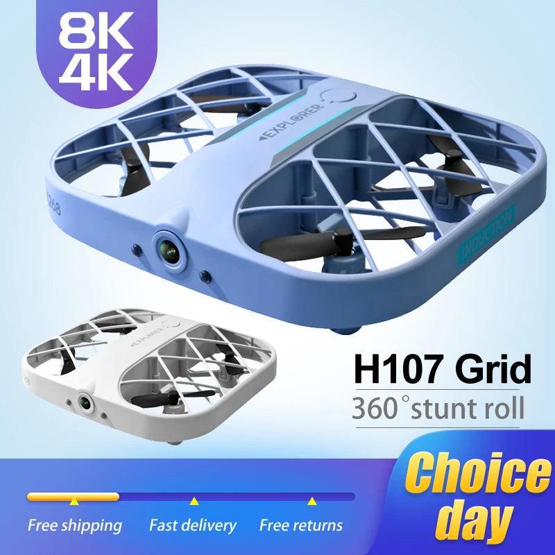 D041 - H107 Mini Drone Pocket - Caméra 4K/8K HD WiFi Télécommande Quadcopter Débutant Cadeau Enfant