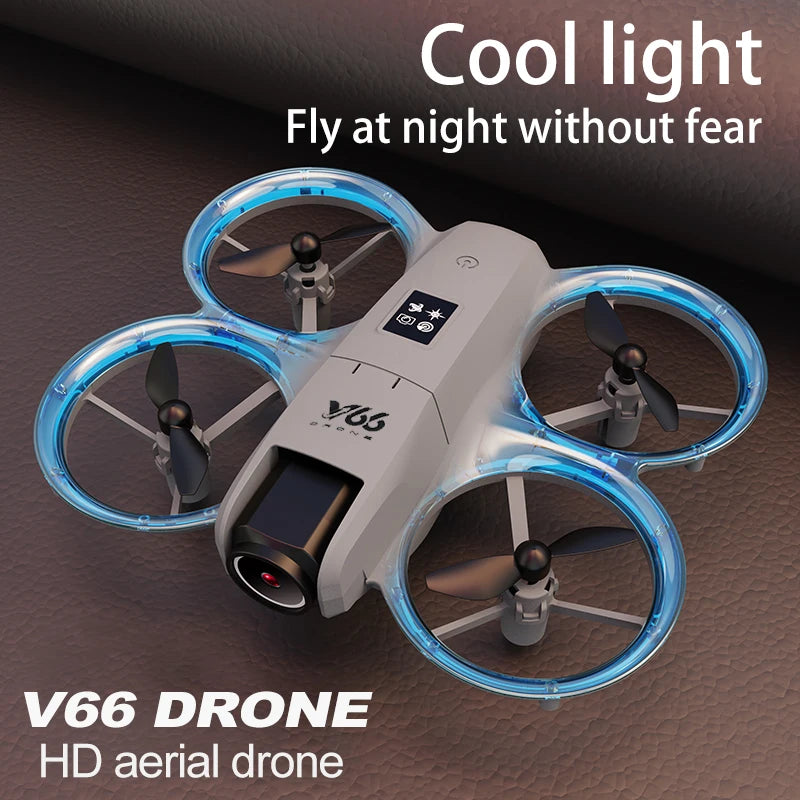 Drone V66 - Mini 4K HD Caméra Grand Angle WiFi FPV GPS Évitement d'Obstacles Pliable Quadricoptère Enfants et Adultes