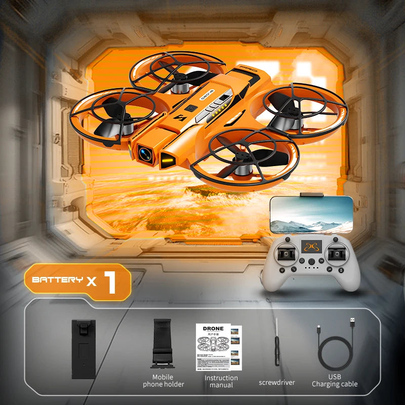 A21 PRO Drone - Mecha Style, 4K Camera, Brushless Motor, Integrated FPV Remote Control, Full Protection, Intelligent WiFi Aerial