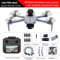 Drone X40 - Max GPS Professionnel Caméra 4K Nacelle 3 Axes Brushless Évitement Obstacles Écran 4.5" FPV Pliable RC Quadricoptère