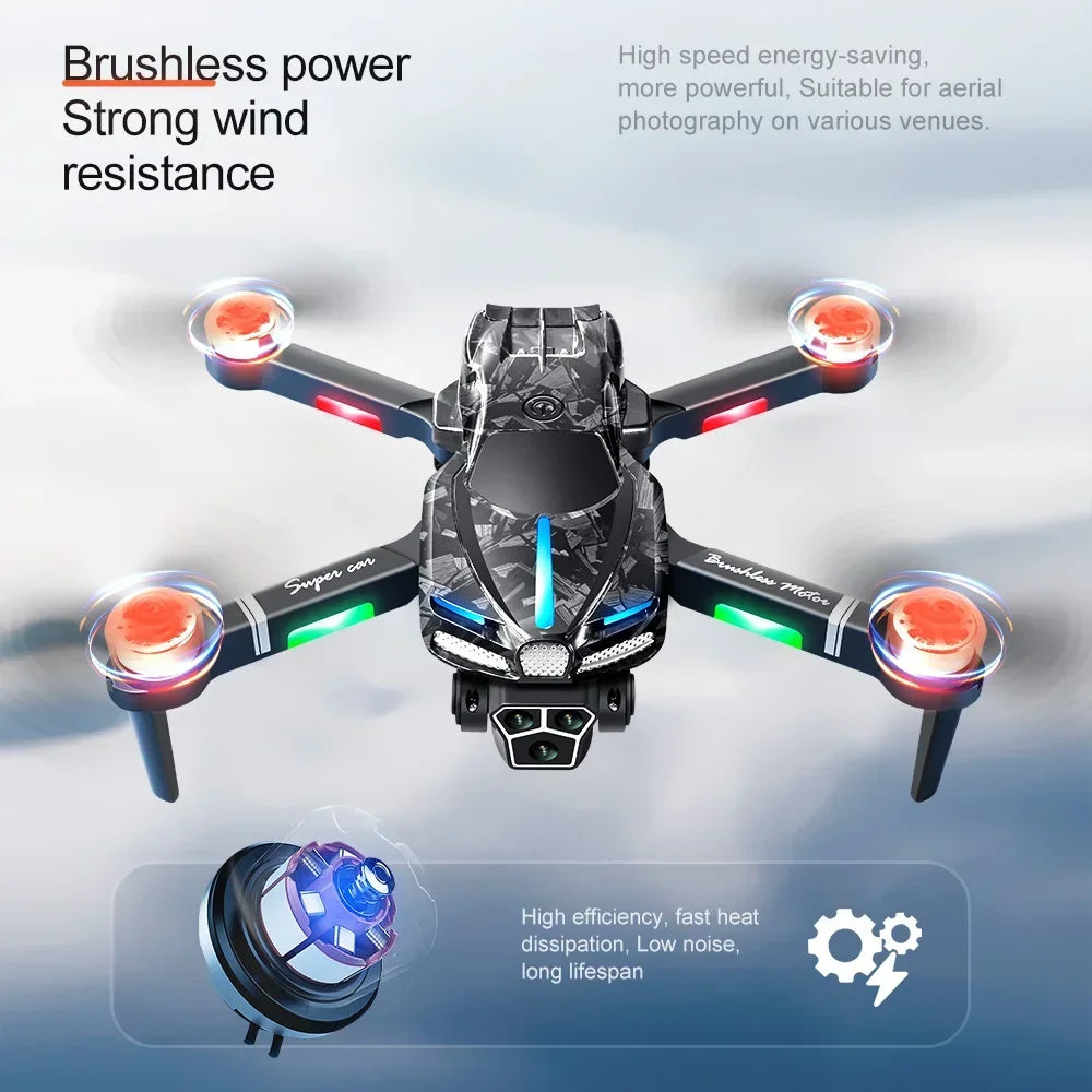 D042 - Drone V186 Pro - Caméra 8K Triple HD Évitement Obstacles 540° GPS Brushless Pliable Quadricoptère FPV