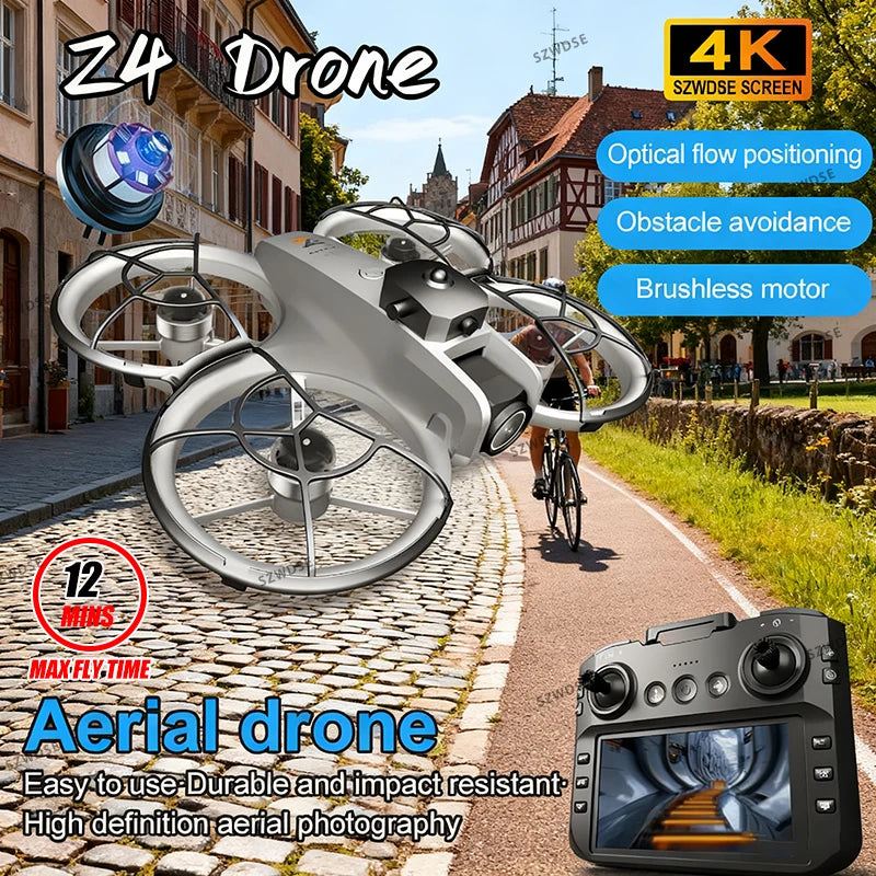Z4 Drone - Mini Professional 4K Dual Camera with 4.3" Screen, Brushless FPV Optical Positioning RC Quadcopter