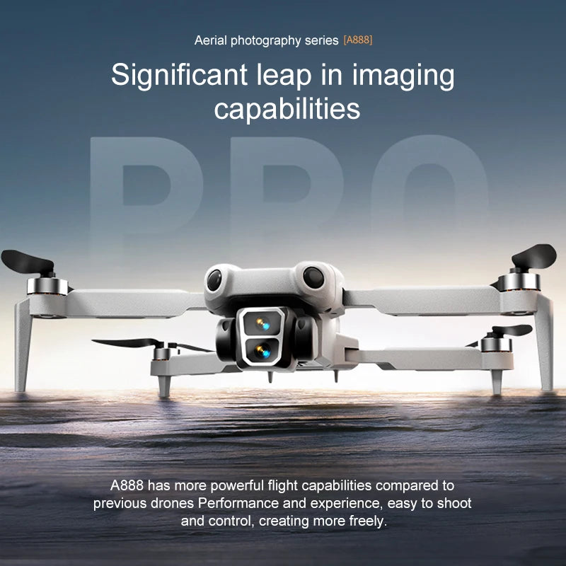 A888 PRO Drone - GPS 4K Camera Brushless Optical Positioning 360° Adjustable Camera RC Aerial Photography