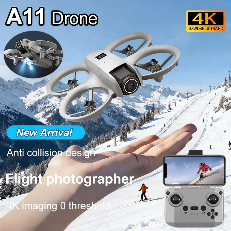 A11 Drone - Original 4K Camera, Professional HD WiFi, Dual Camera, Optical Positioning, Aerodynamic RC Fuselage