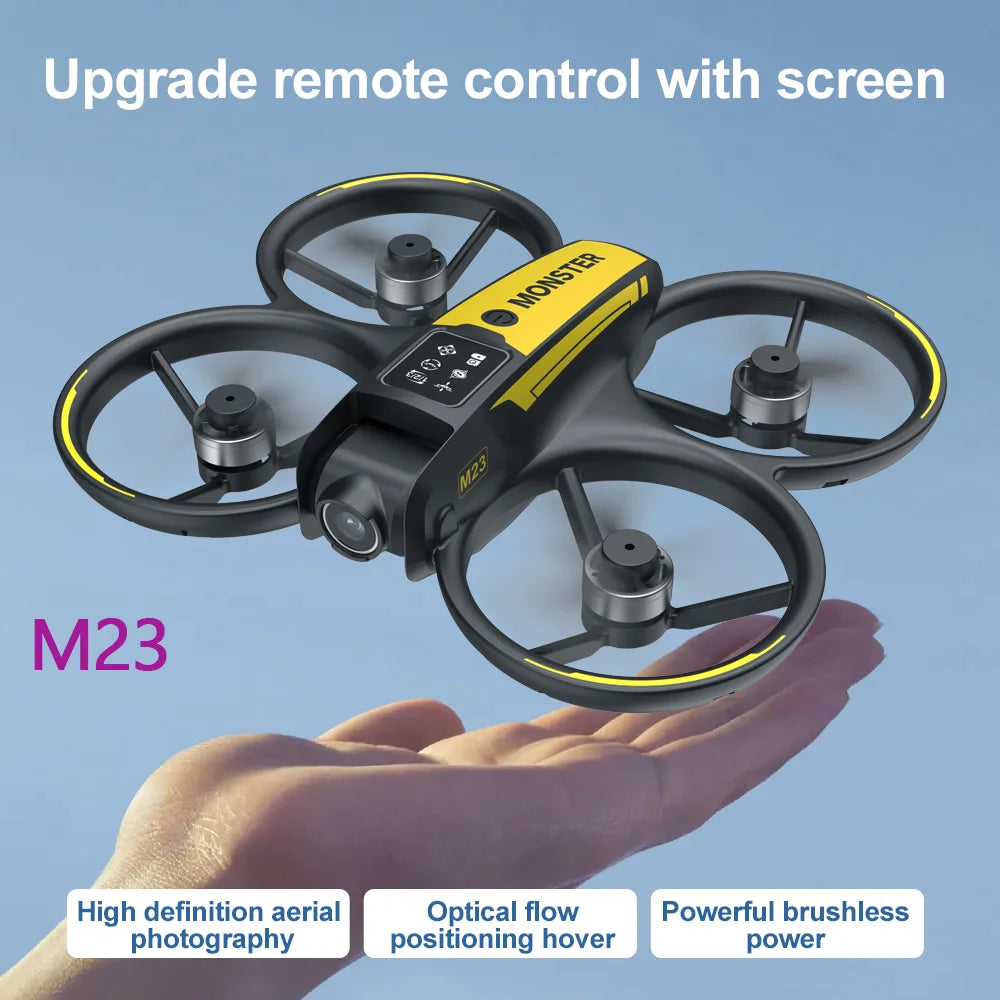 Drone M23 - 2025 - Professionnel 4K Double Caméra avec Écran de Contrôle 360° Flip Acrobatique Décollage et Atterrissage en Un Bouton
