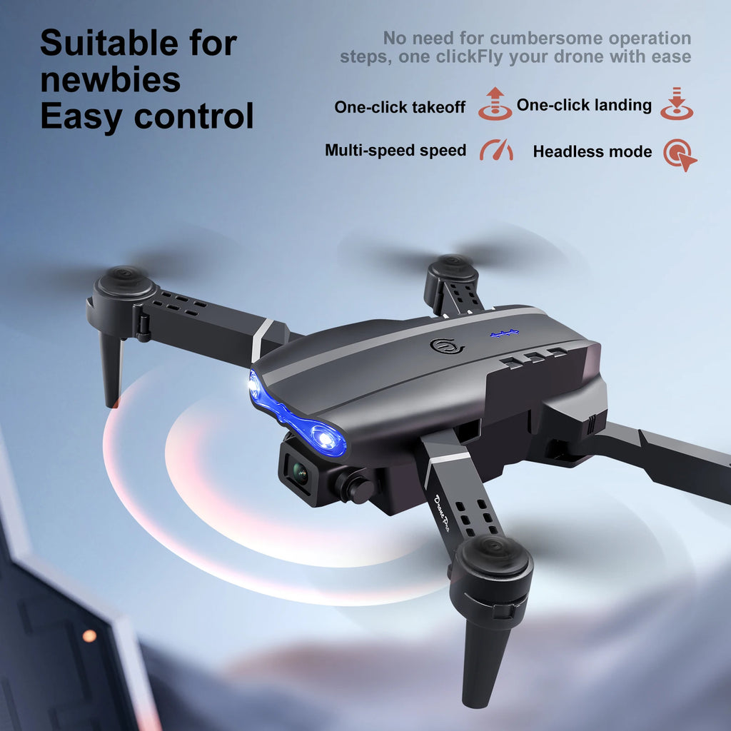 Drone E99 MAX - 8K HD Double Caméra Écran Contrôle 4.3" Mode Sans Tête Flip 360° Pliable Mini Quadricoptère Jouet Enfant