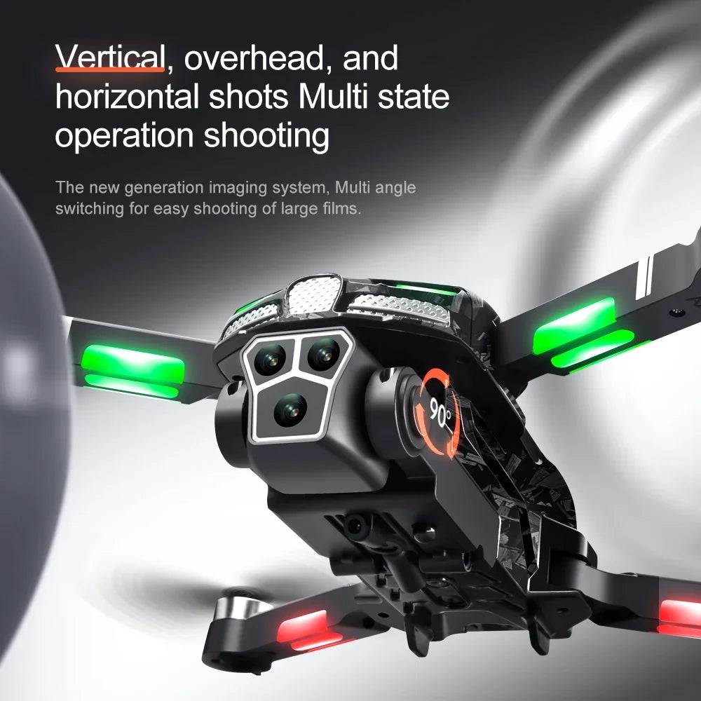 D042 - Drone V186 Pro - Caméra 8K Triple HD Évitement Obstacles 540° GPS Brushless Pliable Quadricoptère FPV