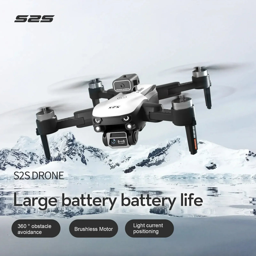 Drone S2S - Brushless Professionnel Double Caméra 8K HD Positionnement Optique Évitement Obstacles Pliable 25min Vol RC