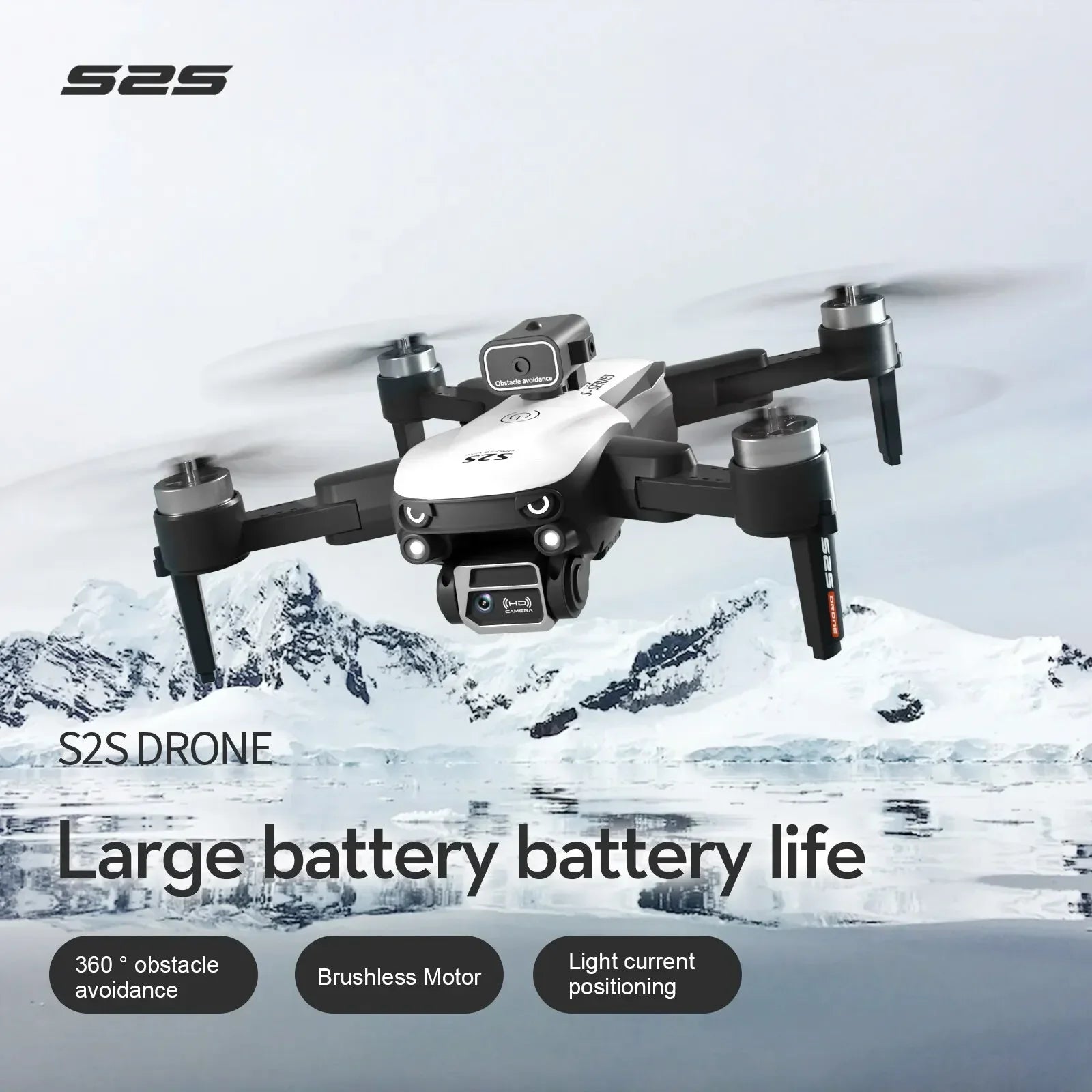 Drone S2S - Brushless Professionnel Double Caméra 8K HD Positionnement Optique Évitement Obstacles Pliable 25min Vol RC