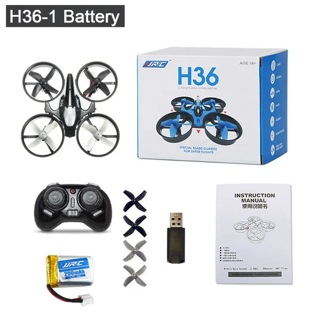 Mini-Drone JJRC H36 - Quadricoptère RC 2.4G 6 Axes Mode Sans Tête Acrobaties 360° Hélicoptère Télécommandé