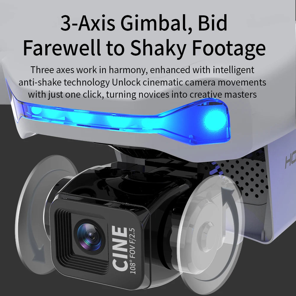 Drone X40 - Max GPS Professionnel Caméra 4K Nacelle 3 Axes Brushless Évitement Obstacles Écran 4.5" FPV Pliable RC Quadricoptère