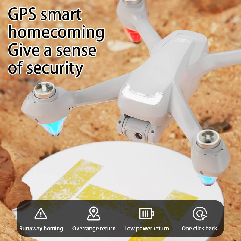 Drone AE9 - GPS 4K Professionnel Caméra HD Brushless FPV avec Écran 4.5" Positionnement Optique Quadricoptère RC