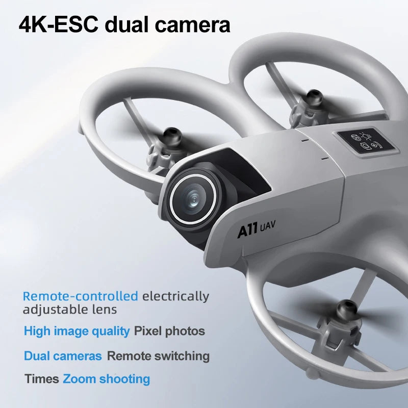 A11 Drone - Original 4K Camera, Professional HD WiFi, Dual Camera, Optical Positioning, Aerodynamic RC Fuselage