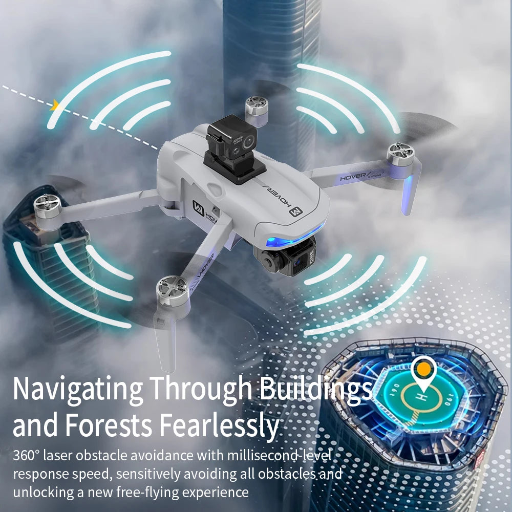 Drone X40 - Max GPS Professionnel Caméra 4K Nacelle 3 Axes Brushless Évitement Obstacles Écran 4.5" FPV Pliable RC Quadricoptère