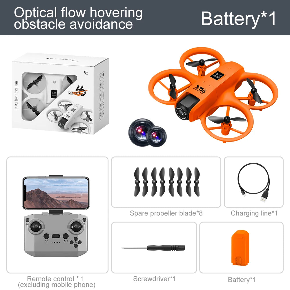 Drone V66 - Mini 4K HD Caméra Grand Angle WiFi FPV GPS Évitement d'Obstacles Pliable Quadricoptère Enfants et Adultes