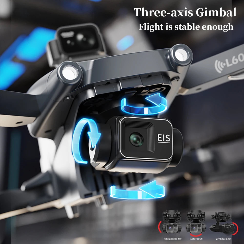 Drone L600 - PRO Max GPS 8K Professionnel Caméra HD Nacelle 3 Axes Évitement Obstacles 360° Écran 4.5" Brushless FPV 5KM