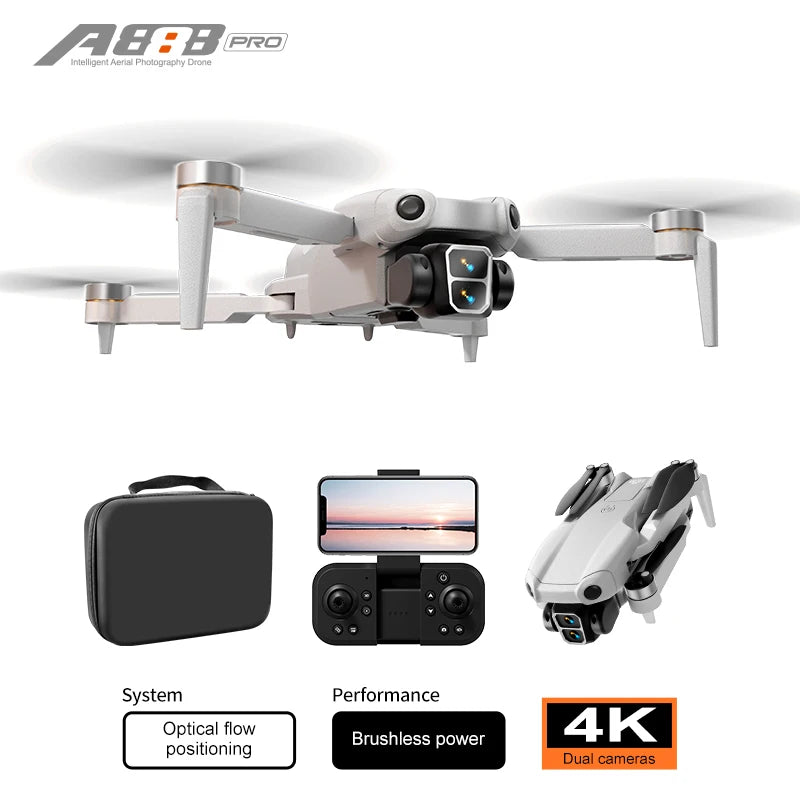 A888 PRO Drone - GPS 4K Camera Brushless Optical Positioning 360° Adjustable Camera RC Aerial Photography