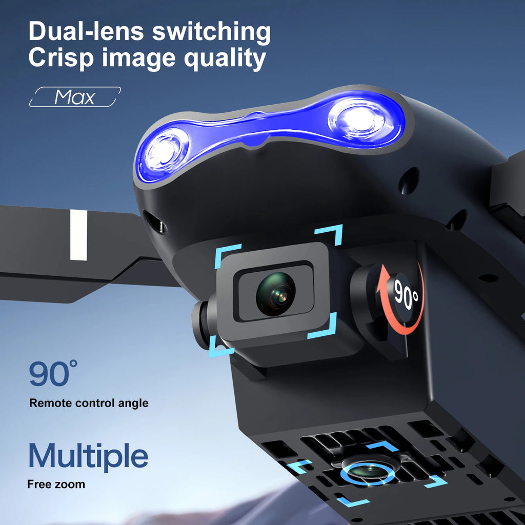 Drone E99 MAX - 8K HD Double Caméra Écran Contrôle 4.3" Mode Sans Tête Flip 360° Pliable Mini Quadricoptère Jouet Enfant