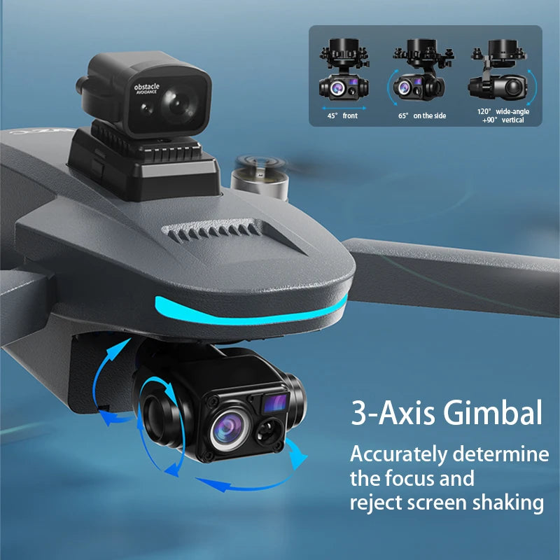 Drone L200 - Plus GPS 4K Professionnel Nacelle 3 Axes Caméra HD Évitement Obstacles Brushless 5G WiFi FPV RC Quadricoptère