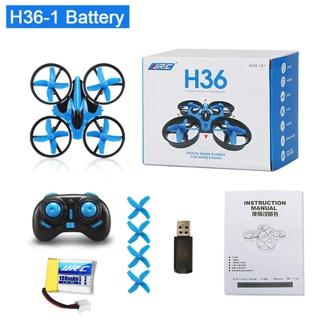 Mini-Drone JJRC H36 - Quadricoptère RC 2.4G 6 Axes Mode Sans Tête Acrobaties 360° Hélicoptère Télécommandé
