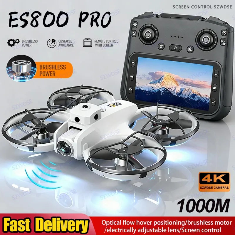 ES800 PRO Drone - GPS 4K Camera Brushless 4.5" Screen FPV Obstacle Avoidance Infrared Foldable Full Protection RC